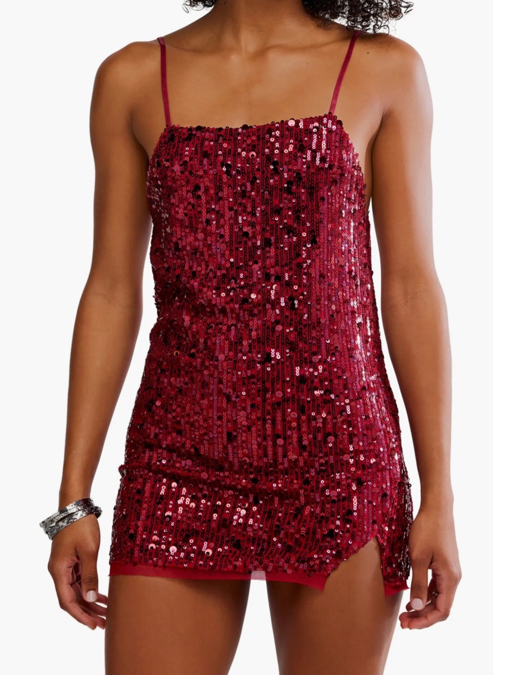 Free People midnight kiss sequin mini slip dress NWT